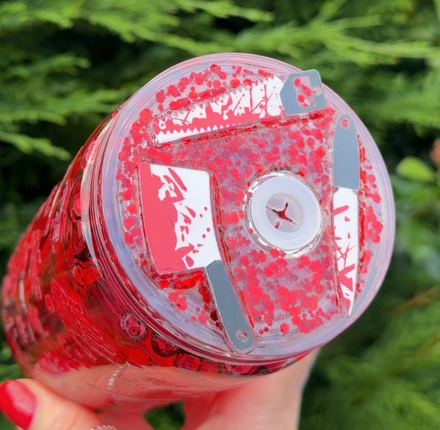 Blood drip horror can style with decorated lid