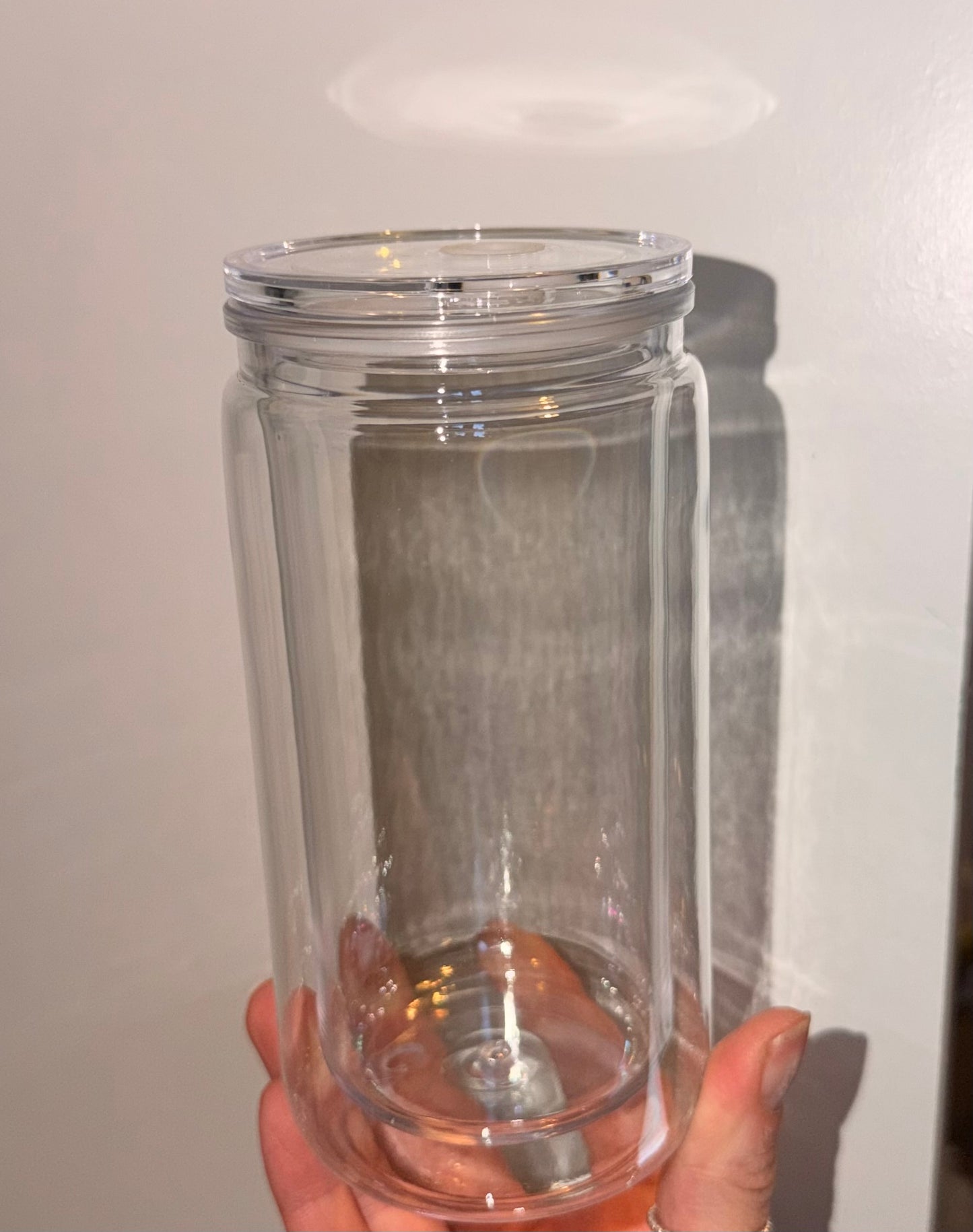 Can style clear lid acrylic