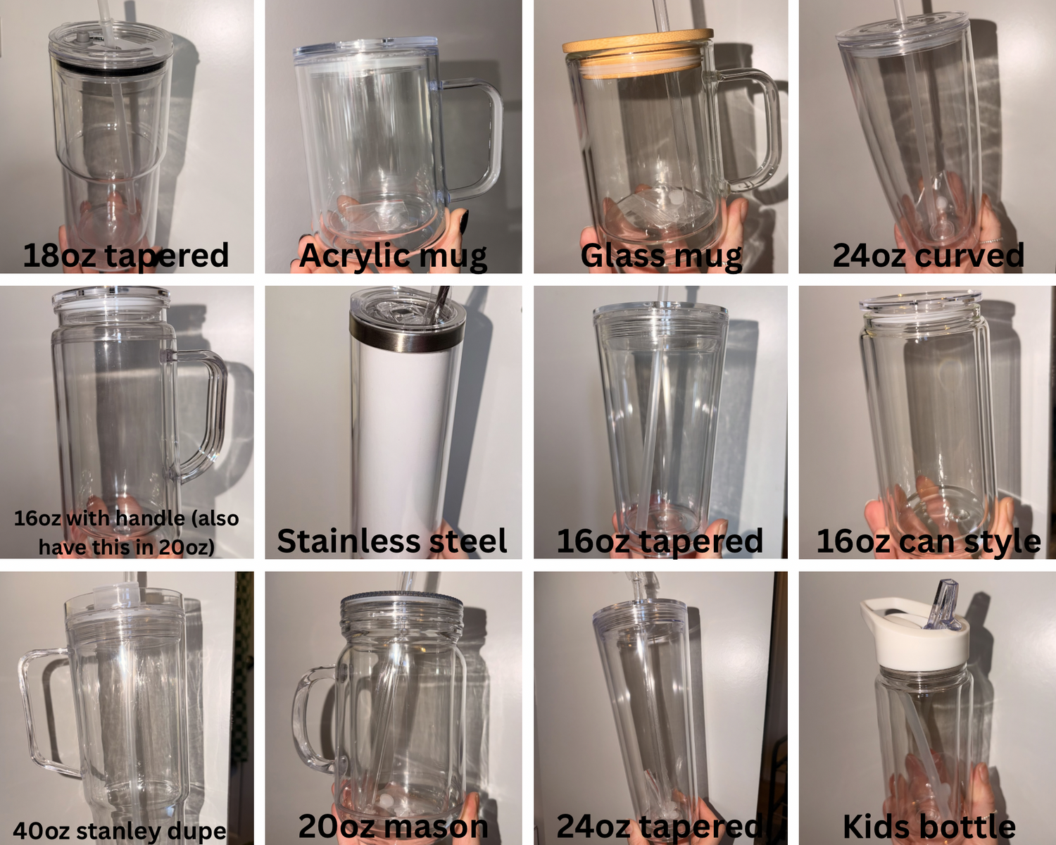 Blank cups (for custom orders)