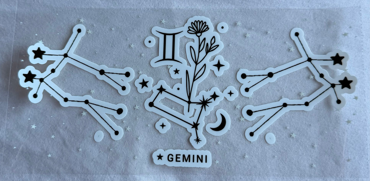 White & black star signs