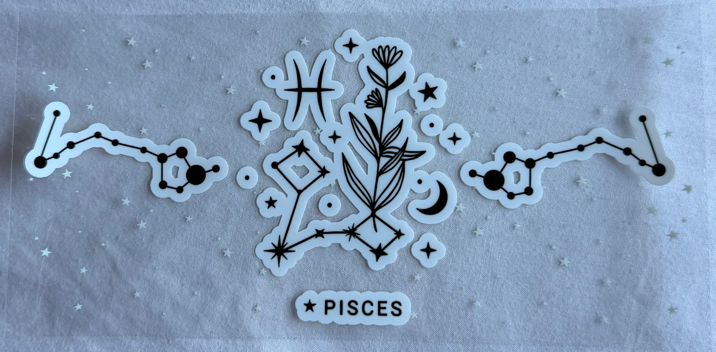 White & black star signs