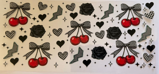 Roses, cherries, bows, hearts
