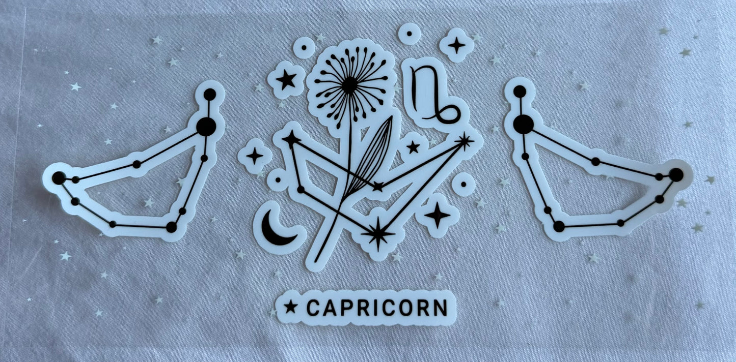 White & black star signs