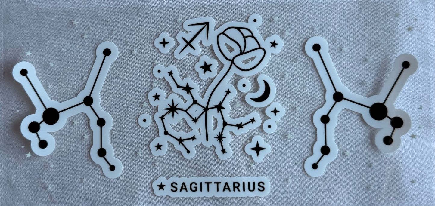 White & black star signs