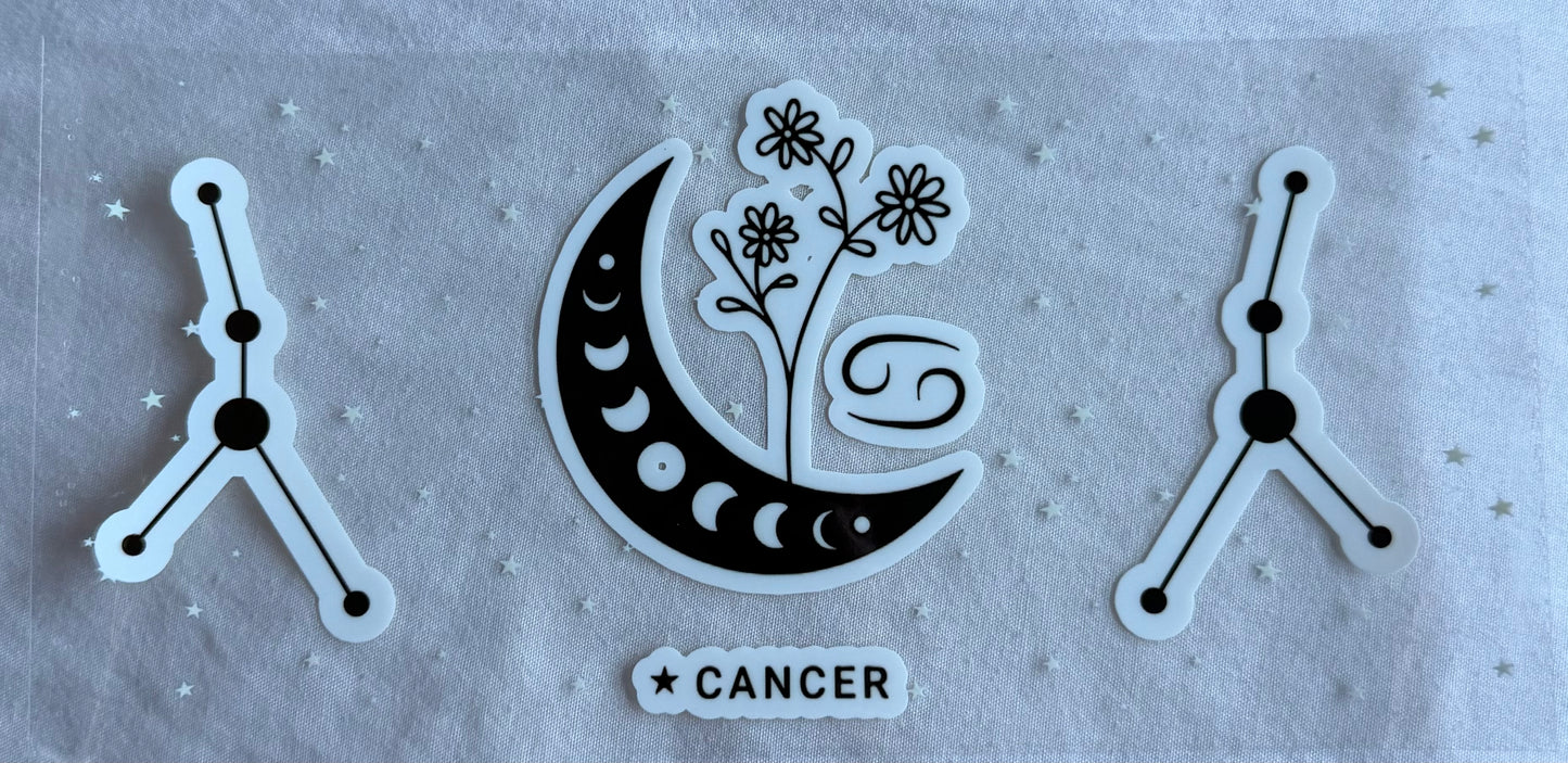 White & black star signs