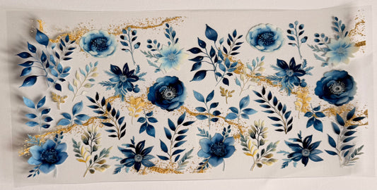 Blue and gold floral
