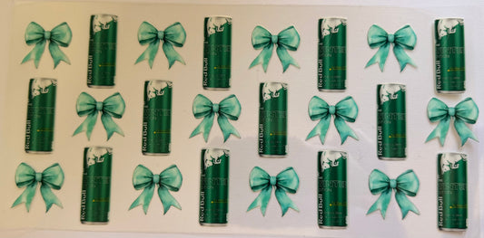 Green red bull & bows