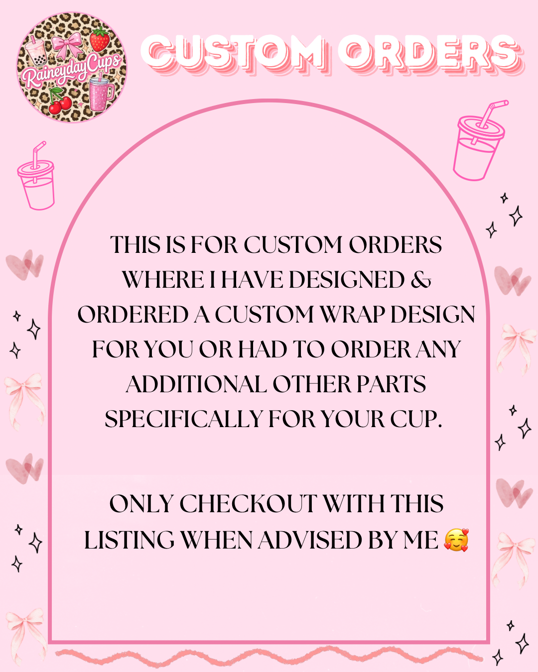 Custom cup deposit/invoice