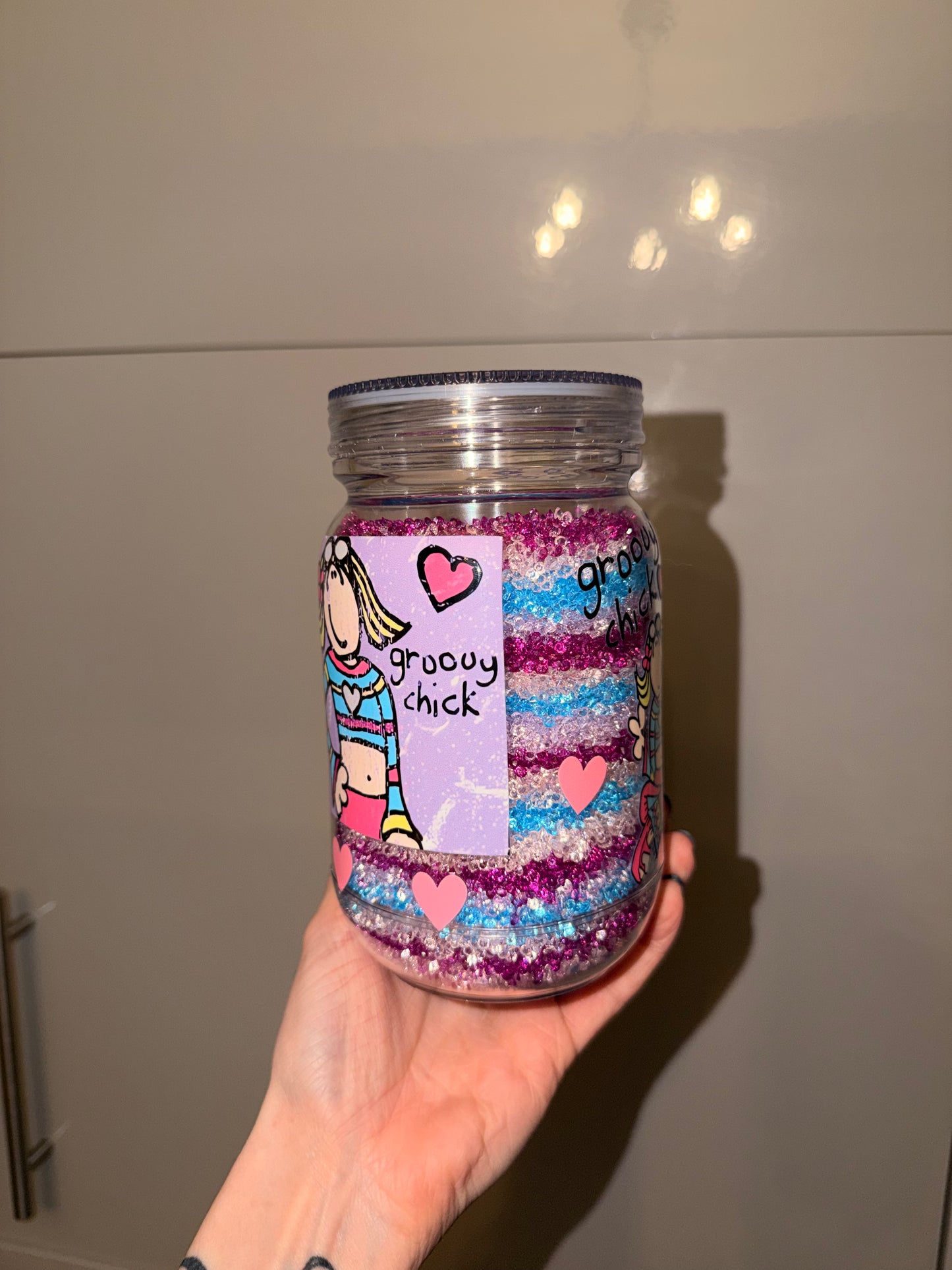 Groovy chick 20oz mason