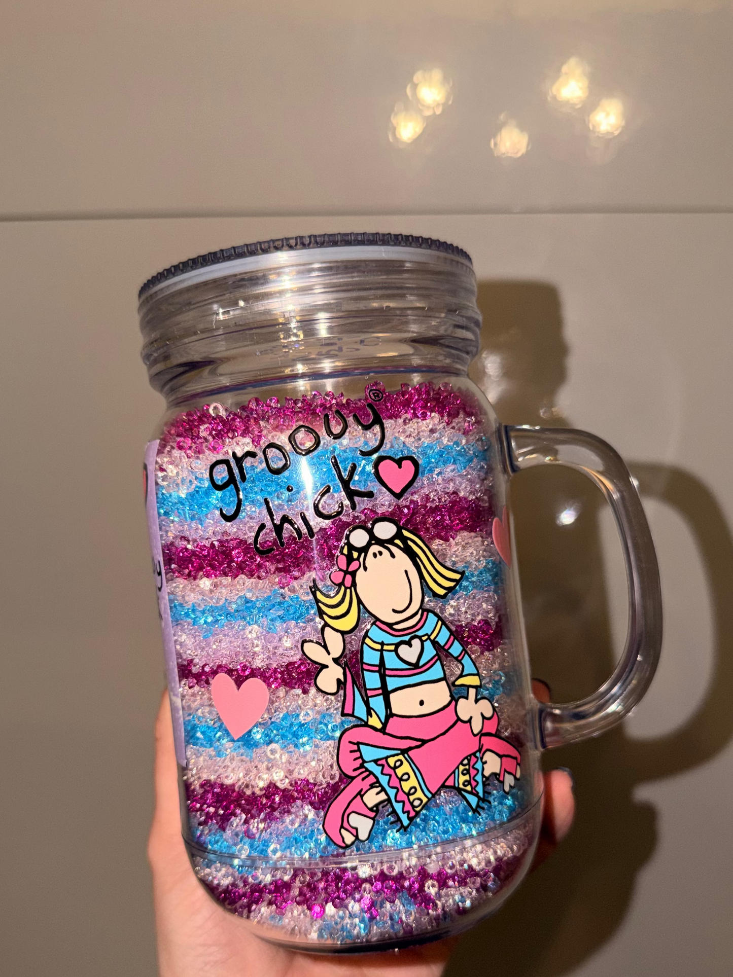 Groovy chick 20oz mason
